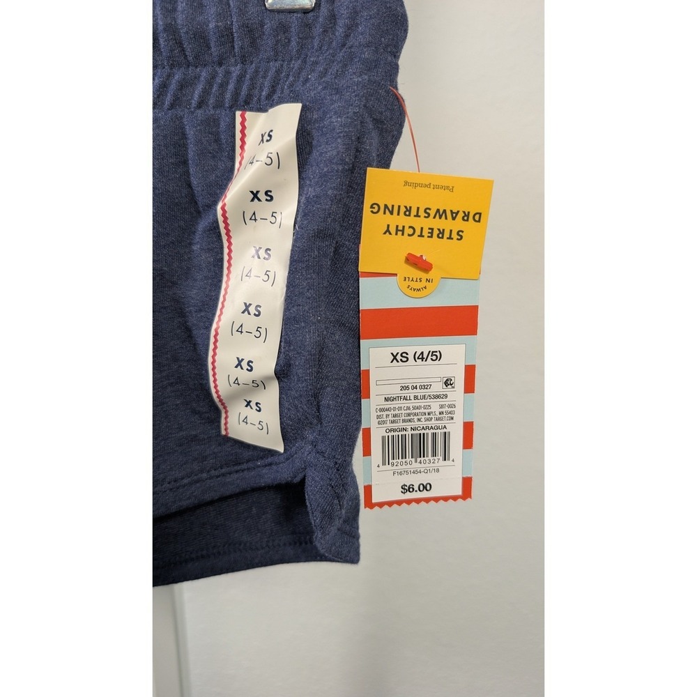 Cat & Jack Girls XS 4/5 Nightfall Blue Knit Drawstring Shorts NWT Heathered - Picture 2 of 4